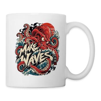 Wellenmacher Oktopus - Tasse - Weiß - Rechts