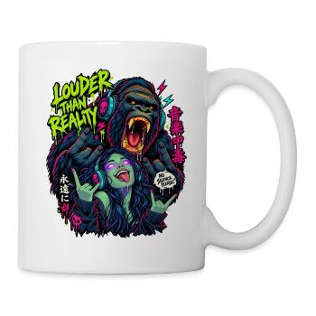 Lauter als Realität Neon-Gorilla - Tasse - Weiß - Rechts