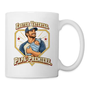 Erster Vatertag Papa Premiere Neuer Papa - Tasse - Weiß - Rechts