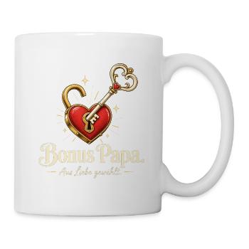 Bonus Papa Stiefvater Geschenk Papa aus Liebe - Tasse - Weiß - Rechts