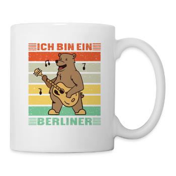 Berliner Bär Gitarre Vintage - Ich bin ein Berline - Tasse - Weiß - Rechts