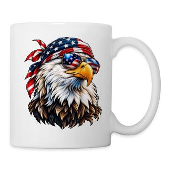 Amerikanischer Weißkopfseeadler – USA Freedom & Patriotic Style - Tasse - Weiß - Rechts