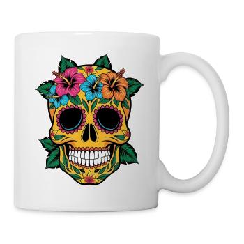 Halloween Sugar Skull - Tasse - Weiß - Rechts