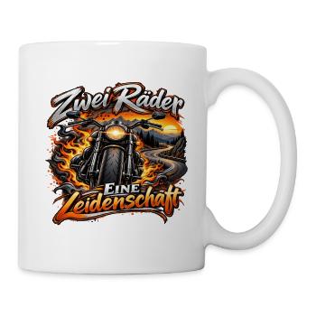 Motorrad - Zwei Räder eine Leidenschaft Biker/in - Tasse - Weiß - Rechts