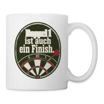 Doppel 1 ist auch ein Finish Vintage Darts Schild - Tasse - Weiß - Rechts