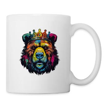 Königsbär Pop Art Portrait - Tasse - Weiß - Rechts
