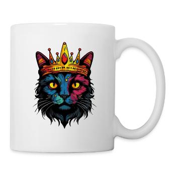 Katzenkönig in Regenbogenfarben - Tasse - Weiß - Rechts