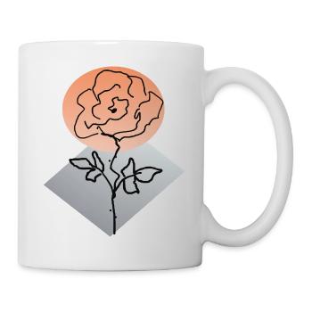 Rosenumrisse vor staubigem Hintergrund - Tasse - Weiß - Rechts