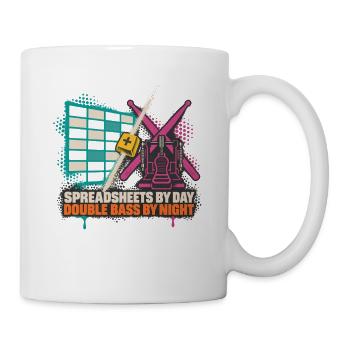 Spreadsheets by Day Bass by Night - Tasse - Weiß - Rechts