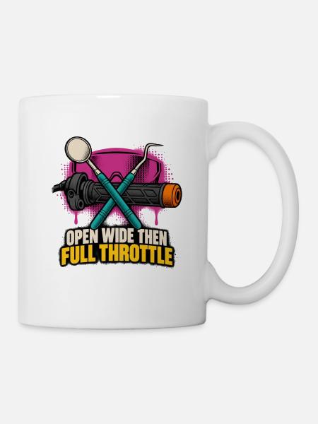 Offen Weit Dann Volle Gas - Tasse - Weiß