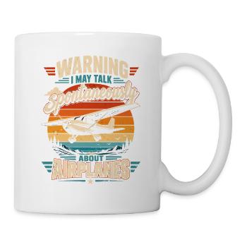 Spontanes Flugzeug-Wortspiel Vintage - Tasse - Weiß - Rechts