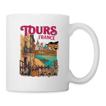 Vintage Tours France City Skyline Travel - Tasse - Weiß - Rechts
