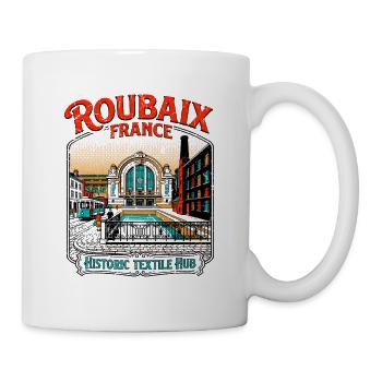 Vintage Roubaix France Historic Textile Hub - Tasse - Weiß - Rechts