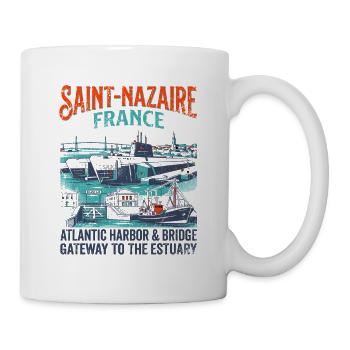 View City Saint Nazaire France Atlantic Harbor - Tasse - Weiß - Rechts