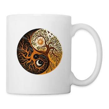 Baum des Lebens Yin Yang – Yoga Balance Meditation - Tasse - Weiß - Rechts