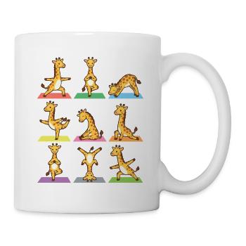 Yoga-Giraffe – Lustige Yoga-Pose Tierliebhaber-Yogi - Tasse - Weiß - Rechts