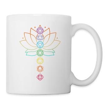 Lotusblume Sieben Chakren – Yoga Meditation Zen - Tasse - Weiß - Rechts