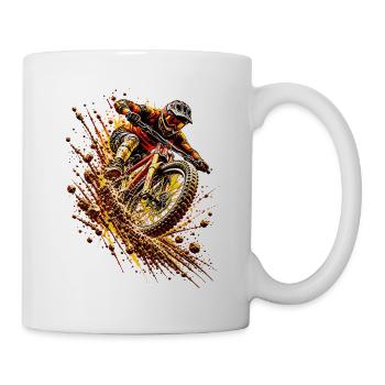 Mountainbike Downhill – MTB Fahrer Action Geschenk - Tasse - Weiß - Rechts