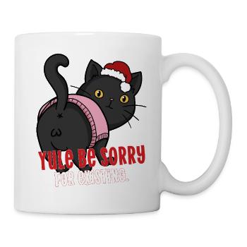 Weihnachtskatze wütende Weihnachten Entschuldigung Lustige Einstellung - Tasse - Weiß - Rechts