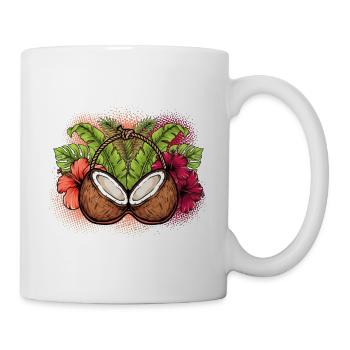 Kokosnuss-BH Hawaiianisches lustiges tropisches Kostüm Hawaii - Tasse - Weiß - Rechts