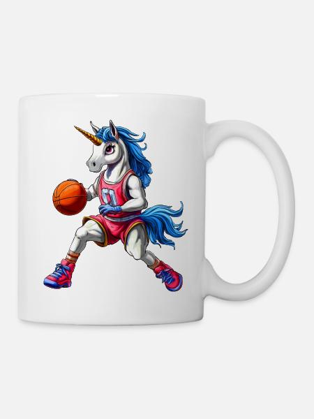 Einhorn Basketball - Tasse - Weiß