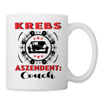 Sternzeichen Krebs Aszendent Couch Geburtstag - Tasse - Weiß - Rechts