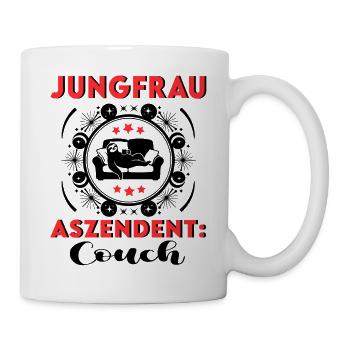 Sternzeichen Jungfrau Aszendent Couch Geburtstag - Tasse - Weiß - Rechts
