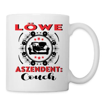 Sternzeichen Löwe Aszendent Couch Geburtstag - Tasse - Weiß - Rechts