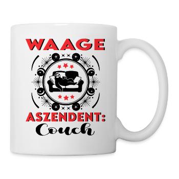 Sternzeichen Waage Aszendent Couch Geburtstag - Tasse - Weiß - Rechts