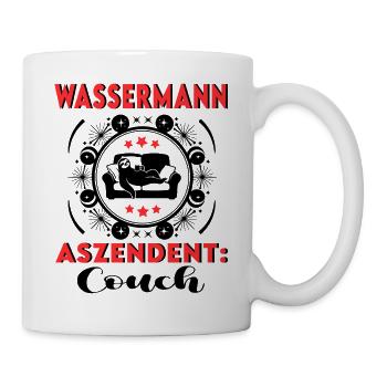 Sternzeichen Wassermann Aszendent Couch Geburtstag - Tasse - Weiß - Rechts