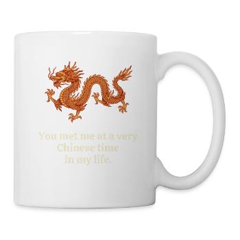 Chinesischer Drache Lustiges Zitat: Retro-Design - Tasse - Weiß - Rechts
