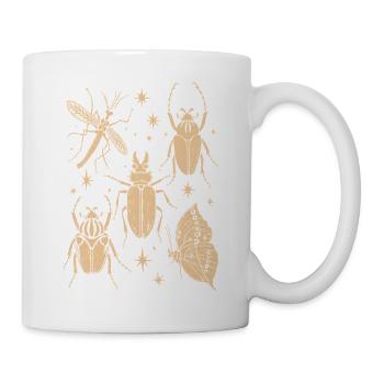 Magische Waldinsekten Schmetterling & Libelle - Tasse - Weiß - Rechts