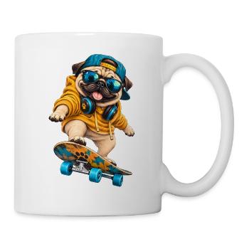 Mops Hund süßer Mops niedlicher Mops - Tasse - Weiß - Rechts