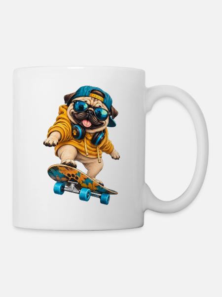 Mops Hund süßer Mops niedlicher Mops - Tasse - Weiß
