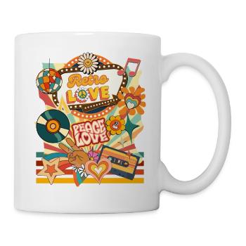 Retro Peace Love - Tasse - Weiß - Rechts