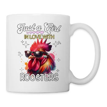 Hahn Mädchen Rooster - Tasse - Weiß - Rechts