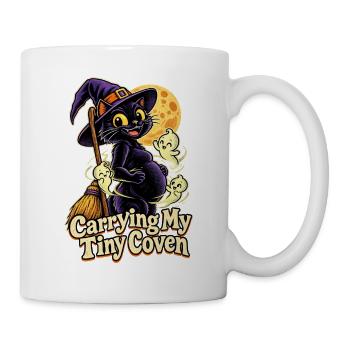 Carrying My Tiny Coven Halloween Schwanger - Tasse - Weiß - Rechts