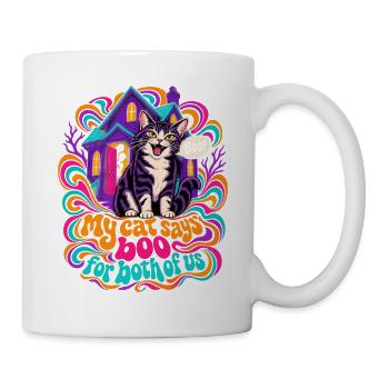 My Cat Says Boo For Both Of Us schüchterner - Tasse - Weiß - Rechts