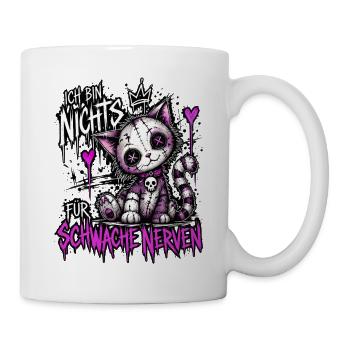 Patchwork-Katzchen für starke Nerven - Tasse - Weiß - Rechts