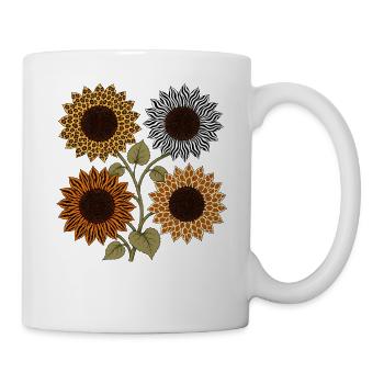 Boho Safari Sunflowers Leopard Zebra Tiger Giraffe - Tasse - Weiß - Rechts