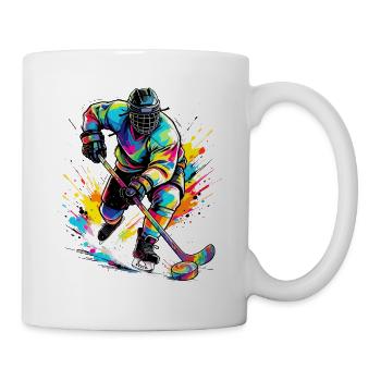 Eishockey Eishockeyspieler bunt - Tasse - Weiß - Rechts