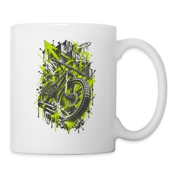 Mountainbike Urban Art MTB Graffiti Design - Tasse - Weiß - Rechts