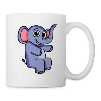 Elefant Motiv - Tasse - Weiß - Rechts