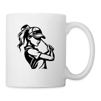 Golfspielerin Skizze - Tasse - Weiß - Rechts