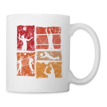 Volleyball Volleyballerinnen im Spiel Damen Retro - Tasse - Weiß - Rechts