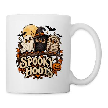 Spooky Hoots Halloween-Eulen - Tasse - Weiß - Rechts