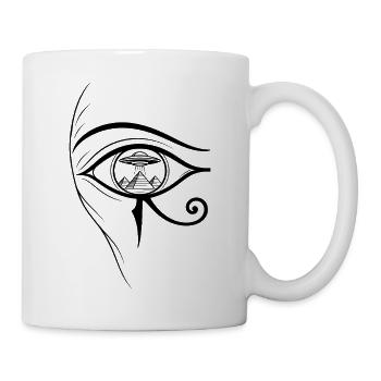 Auge des Horus, UFO - Tasse - Weiß - Rechts