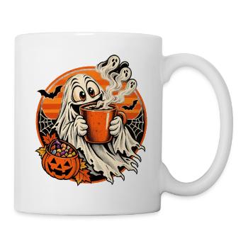 Halloween Kaffee-Geist Retro-Sonne Morgenkaffee - Tasse - Weiß - Rechts