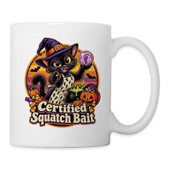 Halloween-Hexenkatze Certified Squatch Bait - Tasse - Weiß - Rechts