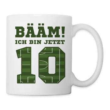 10. Geburtstag Fußballspieler - Tasse - Weiß - Rechts